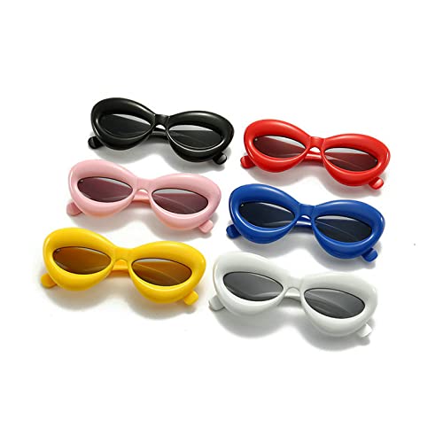 COTIA Retro Cat Eye Candy Color Sunglasses Women Fashion Punk Hip Hop Oval Lens Shades UV400 Men Unique Sun Glasses4