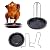 Eutuxia Chicken Roaster Rack for Oven, Grill, or BBQ - Sturdy Stainless Steel Vertical Poultry Turkey Standing Holder with Bowl - Must Have Indoor Outdoor Cooking Tool - Great for Home & Camping