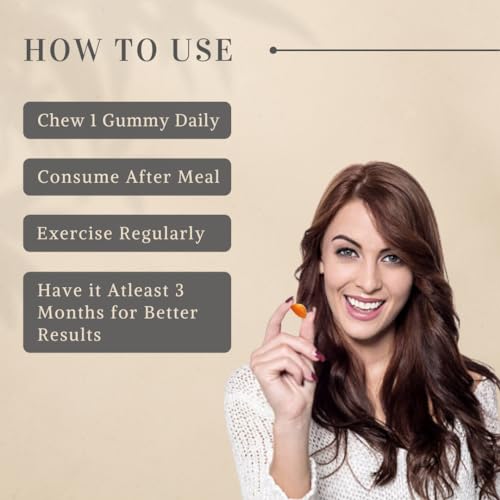Image of Hair Gummies For Women and Men | 60 Days Pack | Beauty Gummies For Hair Growth, Skin Glow & Strong Nails | Orange Flavour