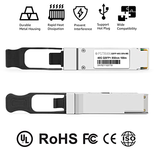 Image of 40GBASE-SR4 QSFP+ Optical Transceiver Module Compatible for Mellanox MC2210411-SR4L MC2210411-SR4 40G QSFP+ SR4 850nm 150m DDM MTP /MPO-12 MMF 4 Pack