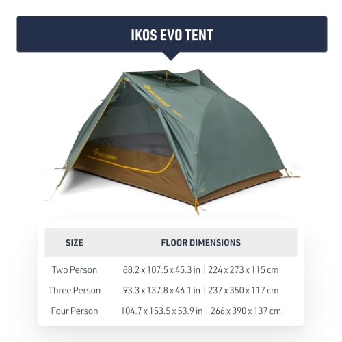 Image of Sea to Summit Ikos Evo Lightweight Tent for Backpacking | Spacious 3-season backpacking and car camping tent with Tension Ridge architecture delivers airflow and adaptable livability