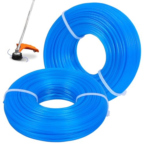 1,6 mm Nylon Mähfaden, 100 m Runde Trimmerfaden Starkes Rasentrimmer Faden für Gartenschneider Rasentrimmer(Blau)