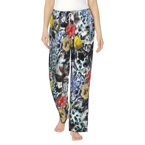 Pantalon pyjama flanelle anti froid femme doux avec cordon pour la nuit