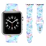 Vozehui - Pulsera compatible con Apple Watch 38 mm 40 mm 41 mm para mujer y hombre, correa de repuesto de silicona suave para iWatch Series SE 7 6, 5, 4, 3 2 1, 42/44/45mm, Silicona
