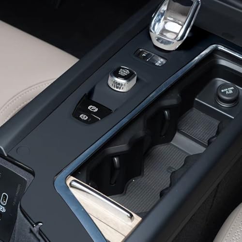 Pitruves Silicone Material Cup Holder Coaster for Volvo 2026 XC90, XC60 Center Console Gear Shift Protector, Automotive Accessories (2026 XC60 Centre Console Pad - Black)