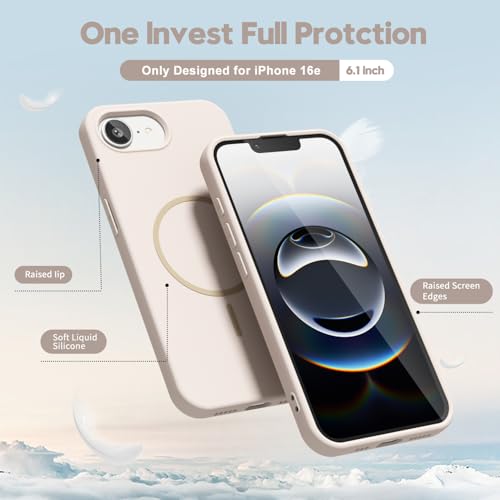 Coque magnétique iPhone 16e fine compatible recharge MagSafe en silicone souple