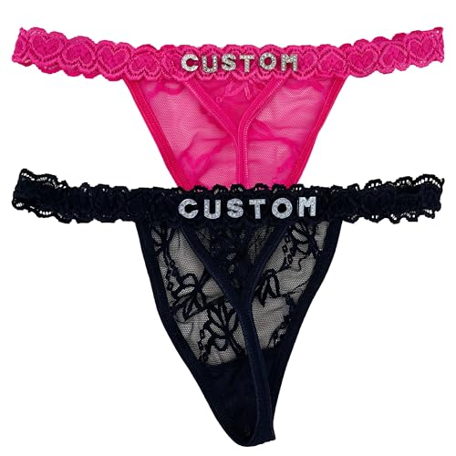 Personalized Thong With Special Word Funny Custom Underwear Thong Low Rise Sexy G-String for Women