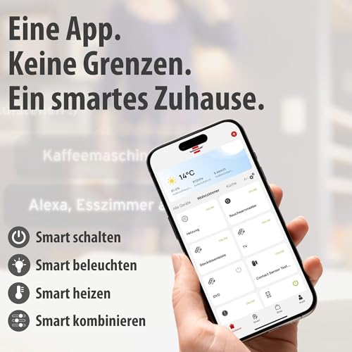 Brennenstuhl Connect WiFi Steckdose WAE 3600 XS01 mit Energiemessung (Smarte Steckdose 2.4 GHz kompatibel mit Alexa und Google Assistant, Matter, smart Plug mit Zeitschaltuhr, kostenlose App)