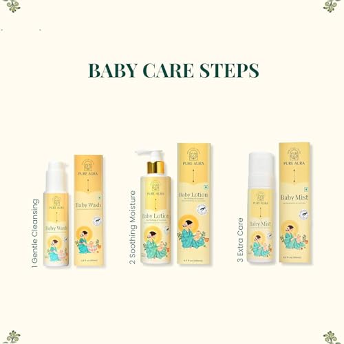 Image of Pure Aura Baby Mist Perfume 100ml - Doctor Recommended Hydrating Baby Body Mist & Perfume for Newborns & Kids | Gentle, Refreshing & Chemical-Free Skin Care Spray