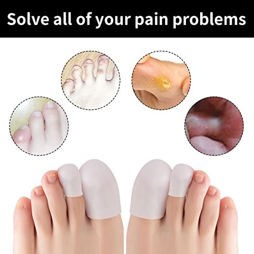 16 Pieces Gel Toe Protectors,4 Sizes Soft Silicone Toe Cover Caps Breathable Cuttable Toe Caps for Men Women Relief Toe Pressure Pain,Corn and Calluses Remover