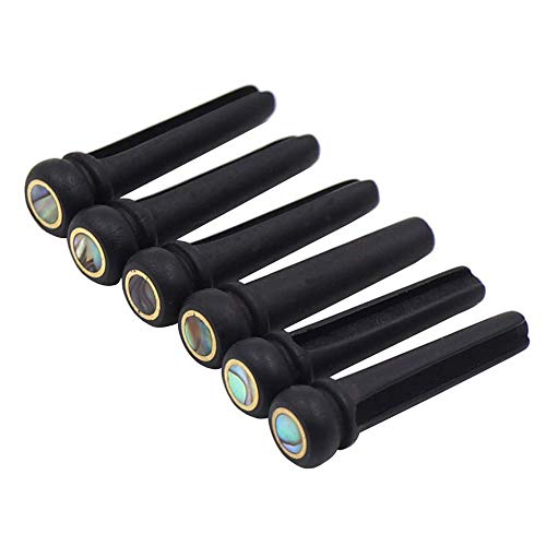 RuleaxAsi Ébano Corda Da Guitarra Prego Abalone Shell Dot Latão Círculo Loop High-Grade Ballad Strin