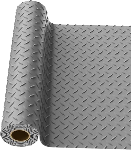 Tapis de sol de garage pour voiturette de golf et moto | Rouleau PVC gris 1,2x2,4m