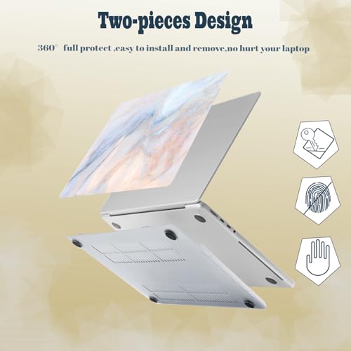 Funda MacBook Pro 13 A1278 carcasa rígida mármol morado con bolsa y protector 4