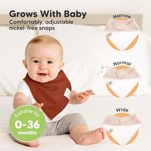 Image of KeaBabies 8pk Organic Baby Bandana Bibs for Drooling Teething (Sahara /Quin)