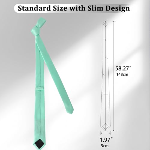 Image of Landisun Black Tie Men Women Solid Skinny Ties Slim Ties Satin Tie