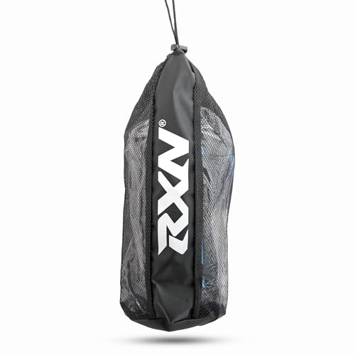 Image of RXN Terra Boxing Gloves, Pro Training & Sparring (Black /Blue, 14oz) | High-Density Foam Padding | Shock Absorption | Attached Thumb | Enhanced Hand Protection
