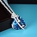 Caperci Silver Cupid's Arrow Heart Blue Sapphire Pendant Necklace for Women, 18