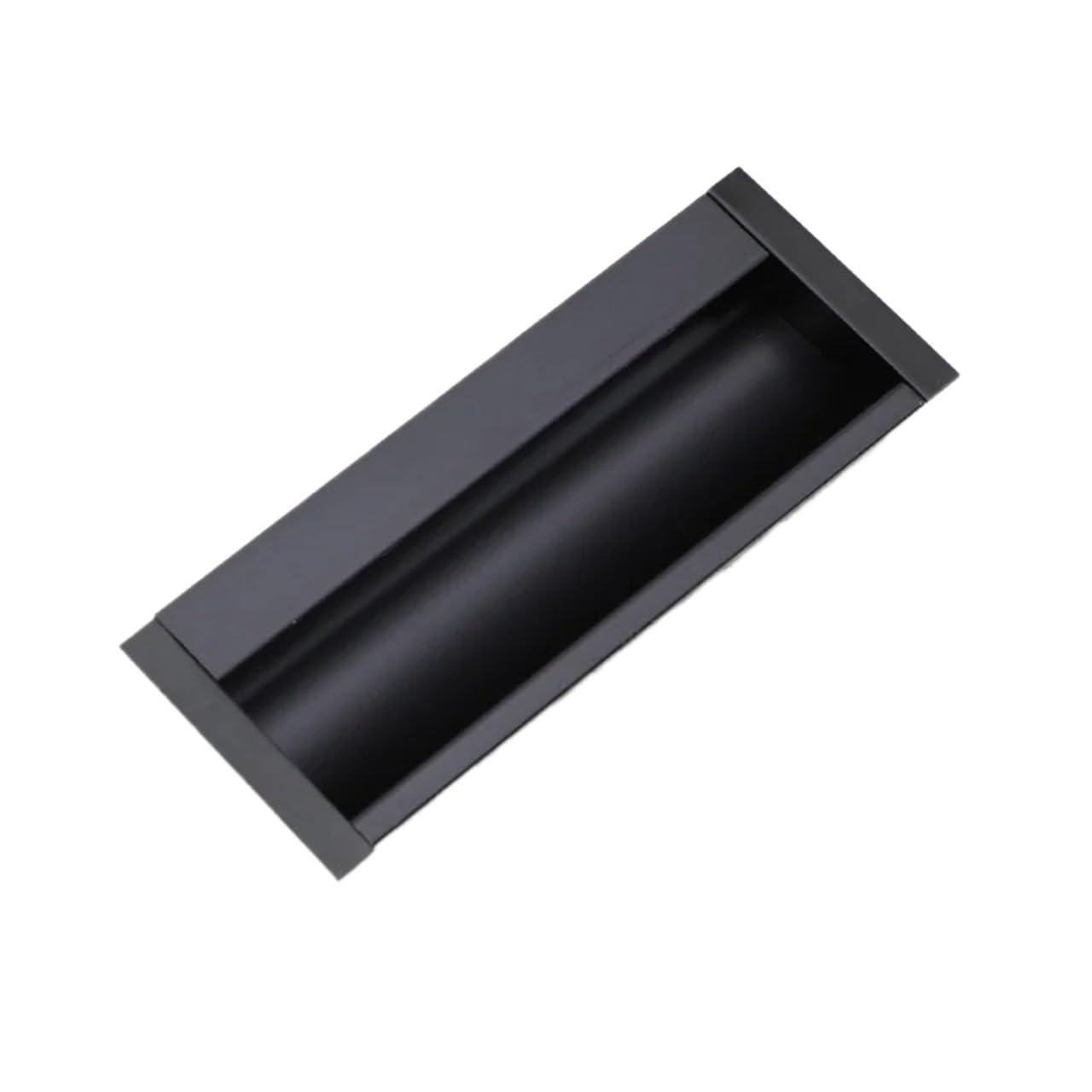 ATEUXOL Recessed Door Handles Sliding Door Pulls Flush Handles, Recessed Knobs Hardware，Closet for Drawer Cabinet(5763 Black CC3.7inch)