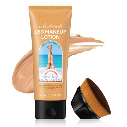 Maquillaje para Piernas, Maquillaje Corporal Resistente al Agua, Maquillaje Tapar Tatuajes-118ml, Corrector de Larga Duración, Incluir Brocha Base Maquillaje