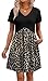 Womens Dresses Spring Summer Dress 2026 Casual Knee Length A Line Midi Work Dresses for Women with Pockets Cheetah Leopard Print L