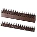 Produktbild EXLECO 14Pcs Vogelabwehr aus Kunstoff, 4,6 Meter 3 Reihig Taubenabwehr Tierabwehr, länger Vogel Spikes für Katze, Spatzen, Marder, Zaun, Fensterbank, Dach | Dunkelbraun, 3,5 cm Hoch