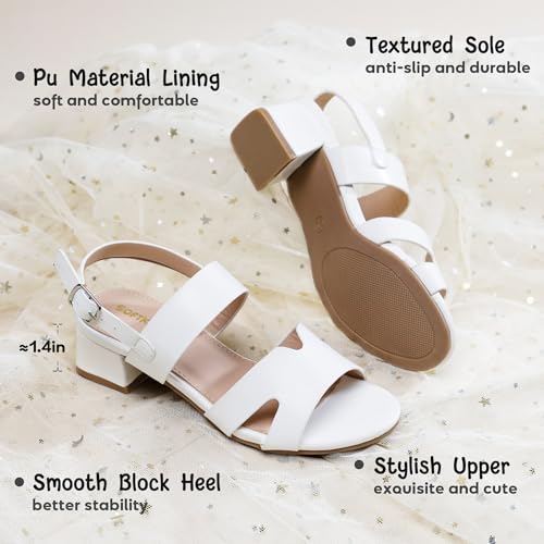 Image of Girls Sandals Low Heels Girl Dress Shoes Open Toe Flower Girl Wedding Party for Toddler Little Big Kid
