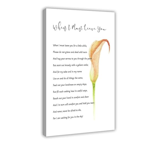 BMtyDG When I Must Leave You Poem Canvas Poster Wall