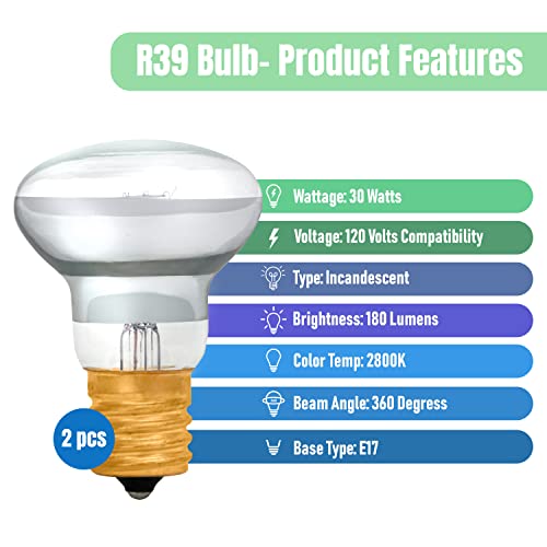 Image of JAMBO Liquid Lamp Replacement Bulbs- 2 Pack 30 Watt E17 Bulbs, Bulb for 16 inch Liquid Motion Lamps