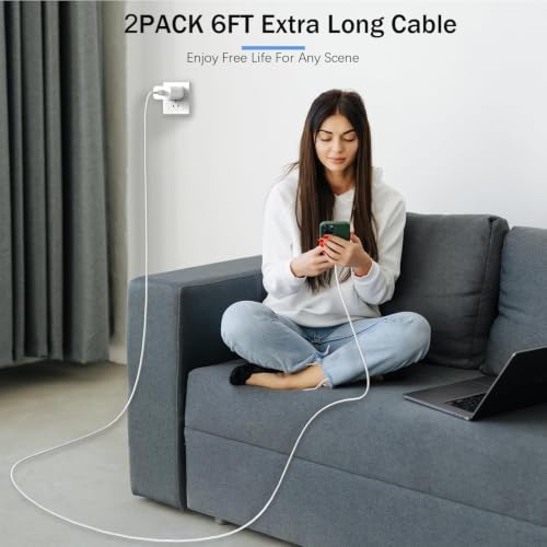 Image of 2Pack iPhone 17 /16 /15 Fast Charger,Apple 20W USB C Charger Block USB-C Cord