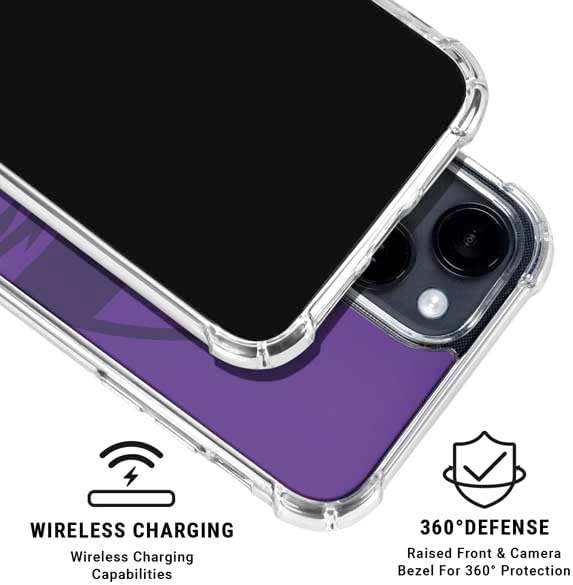Skinit Clear Phone Case Compatible with iPhone 14 Plus - Officially Licensed NFL Minnesota Vikings Double Vision Design