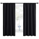 NICETOWN Black Blackout Curtain Blinds - Solid Thermal Insulated Window Treatment Blackout Drapes/Draperies for Bedroom (2 Panels, 42 inches Wide by 63 inches Long, Black)