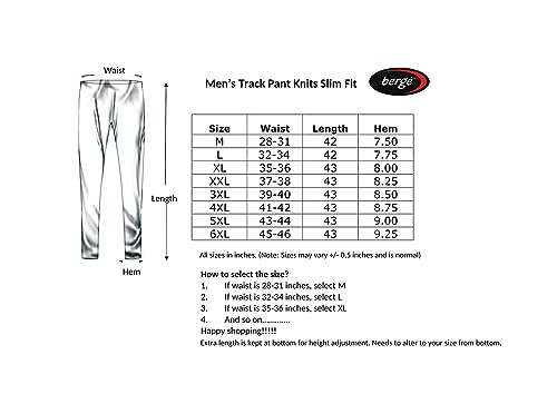 Image of berge' Men Cotton Polyester Comfy Regular Fit Sports Quality Track Pants with Secure Zipper Pocket, Casual Wear Lower Tracks Pant