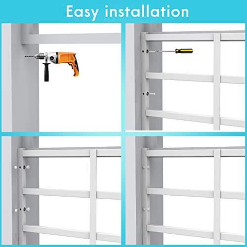 Protector de seguridad para ventana: evita caídas con este sistema ajustable blanco fijo 5