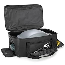 samdew Barbecue Grill Cover Compatible with Weber Q1400 Electric Grill, Outdoor Grill Storage Carry Bag Compatible with Weber Q1000 Q1200 Propane Gas Grill, Bag Only