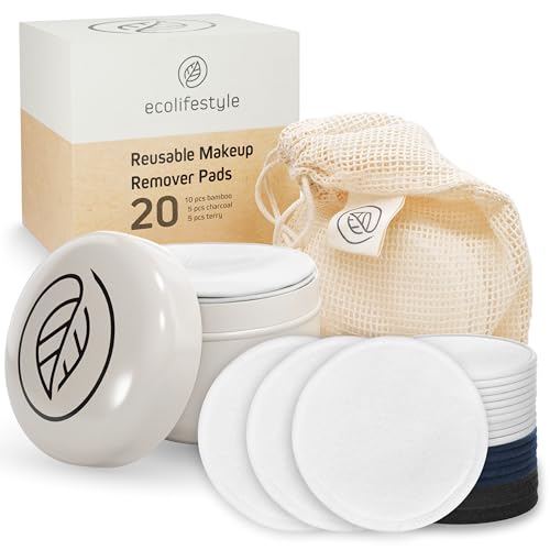 Ecolifestyle Reusable Makeup Remover Pads (20 Pack) - Reusable Cotton ...