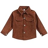 Cutoluca Kids Baby Girl Boy Corduroy Coat Long Sleeve Button-down Casual Shirts Daily Spring Fall Ja