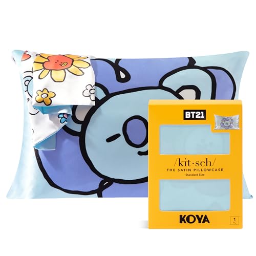 BT21 x Kitsch - Funda de Almohada de satén con Cierre de Cremallera, más Suave Que...