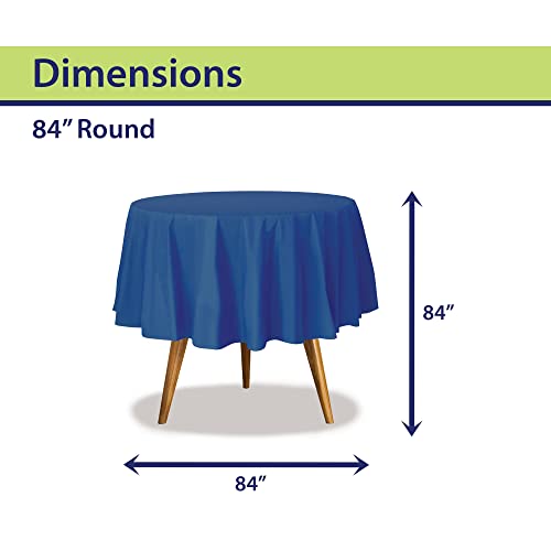 Image of Party Dimensions Purple Disposable Plastic Tablecloth for Round Tables (36 Pack) Table Cloths for Parties, Events & Weddings, Indoors & Outdoors, 84 inches, Plastic Table Cover
