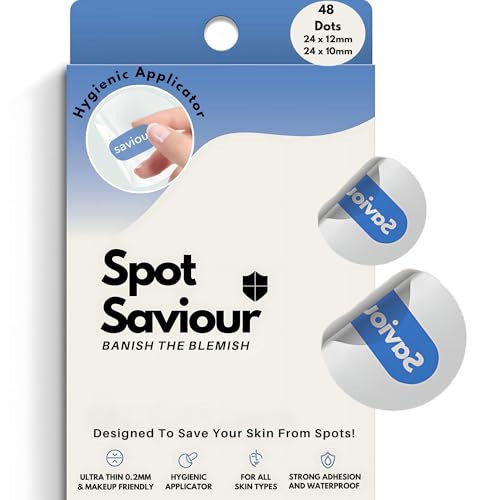 SPOT SAVIOUR Innovative Pimple Patches(Pack of 48 Two Sizes) – Hygienic Applicator, Fast-Acting, Dermatologically Tested, For All Skin Types, Vegan & Cruelty-Free, Ultra-Thin,