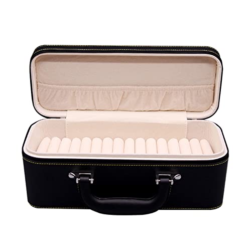 Tachiuwa Portable Bangle Box, With Handle Bracelets Display Case Rings Storage Box Jewelry Bracelets Box For Markets Birthday Gift Dresser, Black And Beige #TOP2