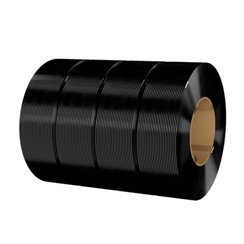 eSUN PLA Basic Refilament 1.75mm, 3D Printer Refill High Speed PLA for Fast Printing, 1KG per Roll, 4 Rolls Spoolless 3D Printing Filament for High Speed 3D Printers, Black