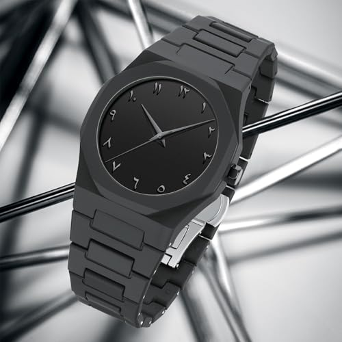Image of Watch for Man Analog Minimalism Dial Quartz Mens Watch Business Black Wrist Watch Polycarbonate Strap Waterproof