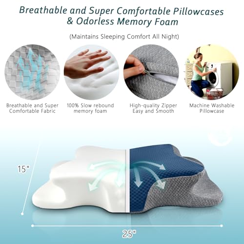 CHxxy Cervical Neck Pillow for Pain Relief Sleeping, Memory Foam Pillows by CHxxy - Used condition - Image 6