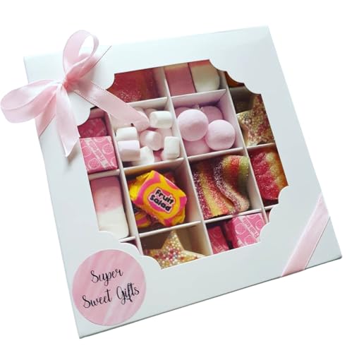Empty Pick and Mix Sweet Boxes - Chocolate Cake Sweets Packaging Biscuit Box Packaging - Wedding Favour boxes - 2 Window Options - 15 x 15 x 3.5cm (10, Square Window - 16 Grid Inserts)