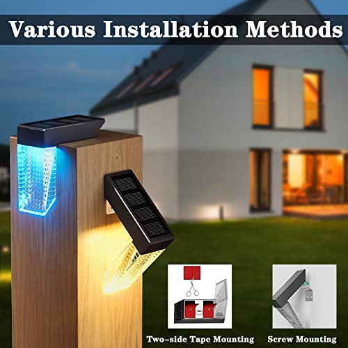 Ginlpd 6 Pack Solar Step Lights, Outdoor Solar Deck Lights, Waterproof Led Solar Lights For Outdoor Stairs, Step, Fence, Yard, Patio, And Pathway(Warm White/Rgb) #TOP1