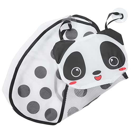 OKUMEYR Cartoon Design Storage Bag Hanging Mesh Organizer for Bath Bathroom Holder Space Saving Bath Net for Tub Panda Design Breathable and Quick Drying