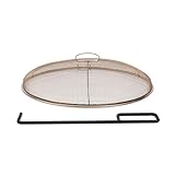 TIKI Social & Huddle Fire Pit Screen & Poker Set – Spark Protector, Ember Guard & Fire Poker for Safe Smokeless Fires – Durable Gold & Black Metal Fire Pit Accessories