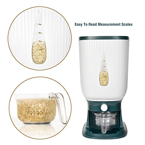 Variety Savings Coutnertop Rice Dispenser – Air Tight Rice Dispenser – Included Measuring Rice Cup & Cleaning Brush – Multipurpose Kitchen Rice Dispenser For Grains Cereal Snacks Nuts & More – 20 Lbs #TOP5