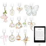 Ptwola 12pcs Dust Plug Charm Butterfly Flower Star Bow Design Type C Charging Ports Charm Anti-Dust Plugs Protector Compatible with Type-C Phone Tablets for Men Women Book Gift Accessories