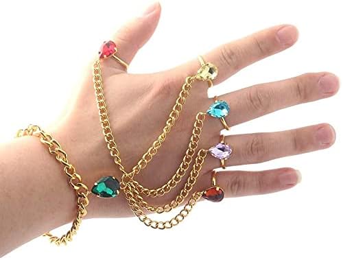 Cosplay Prop Ring Hand Bracelet, Multicolored Design